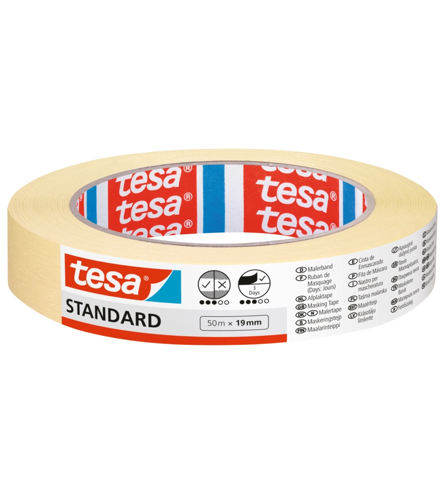 NASTRO CARTA ADESIVO PER MASCHERATURA STANDARD, 19 MM X 50MT -TESA